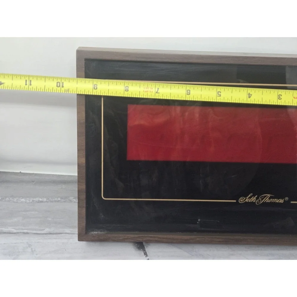 Vtg Seth Thomas Clock Model 2616 Electric LED Digital Wall MCM Wood Grain ~WORKS